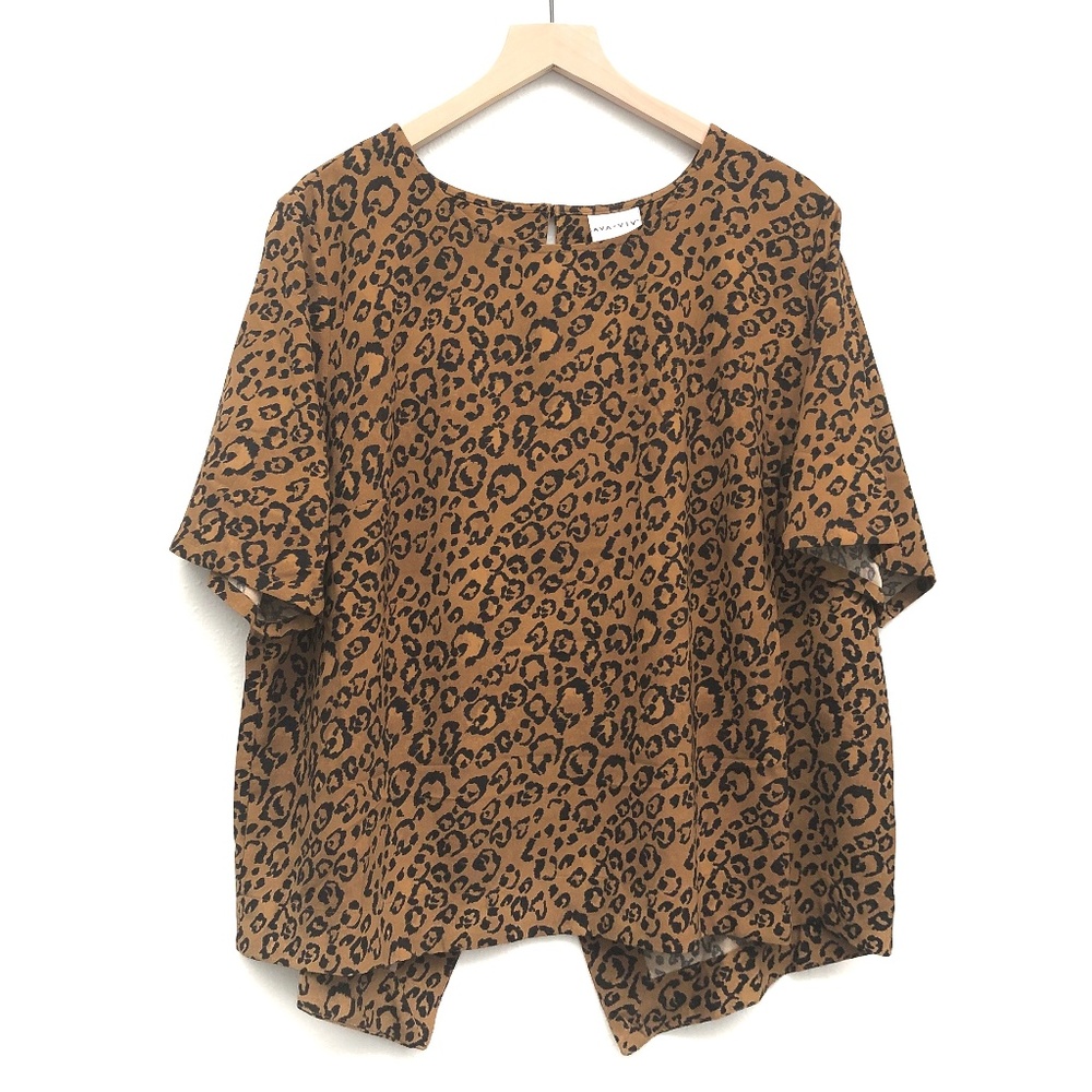 Ava & Viv Plus Size Cheetah Print Blouse - Size 2X